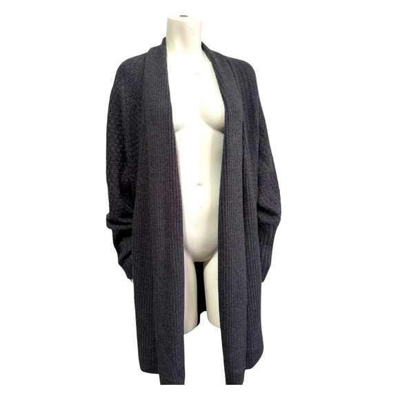 STYLE & CO gray oversized cardigan dolman shawl collar long knit duster size XL - Picture 4 of 12